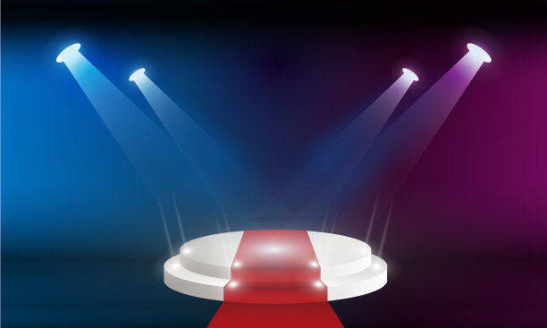 舞台领奖台配舞台灯光领奖台场景图片下载