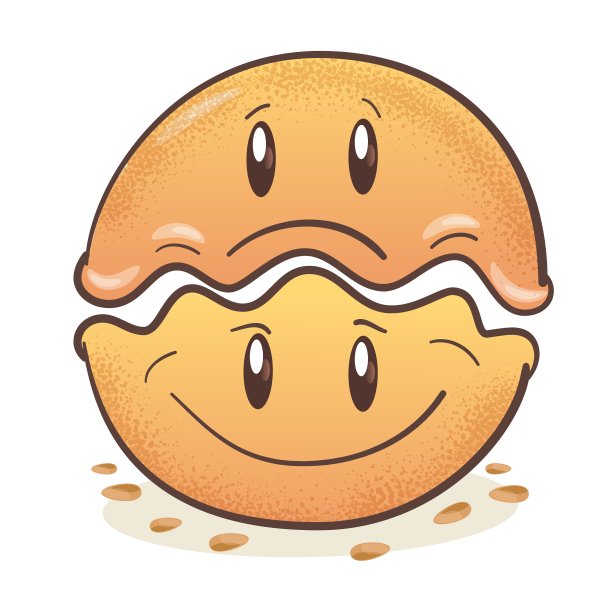 日式煎饺。有趣的卡通人物。面带微笑。在白色背景上。向量图片下载