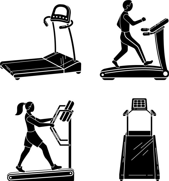 跑步机图标设置简单的风格图片下载
