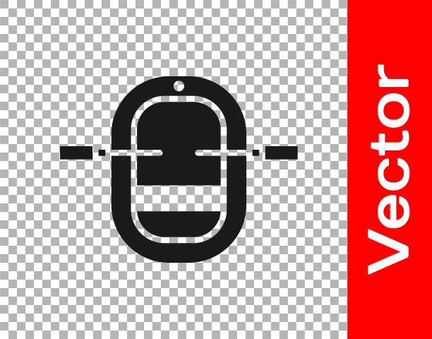 黑色漂流船图标孤立在透明的背景。有桨的充气船。水上运动，极限运动，假期，假期。矢量图图片下载