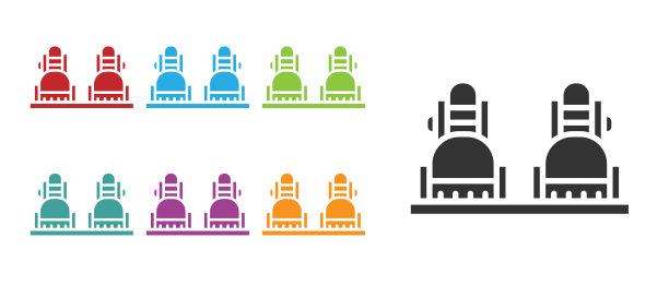 黑色单板图标孤立在白色背景。滑雪板图标。极限运动。运动设备。设置图标丰富多彩。矢量图图片下载