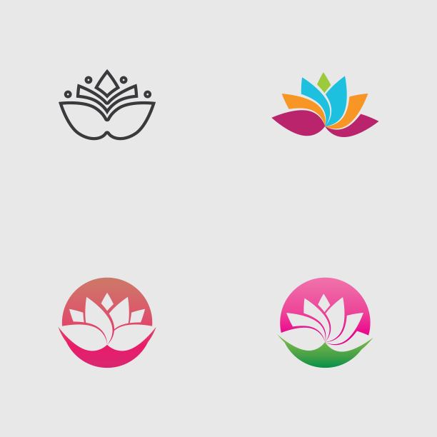 莲花是健康、水疗和瑜伽的标志。矢量图图片下载