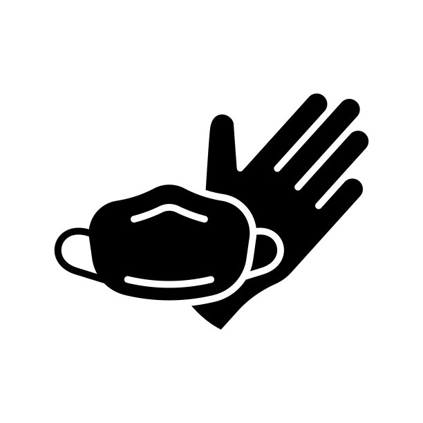 剪影医用口罩丁腈手套图片下载