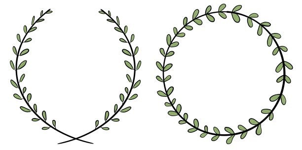 手绘月桂花环集图片下载