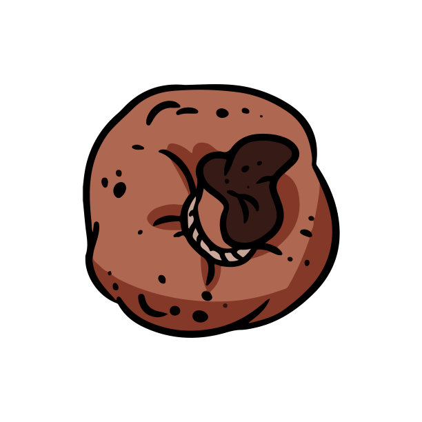 可爱的卡通宝袋涂鸦形象。袋俯视图标志。媒体高亮图形符号图片下载