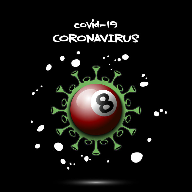 冠状病毒标志用台球图片下载