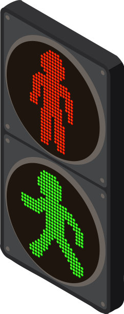 行人交通灯图标等距风格图片下载