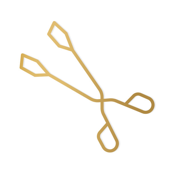 金色烤架钳图标图片下载