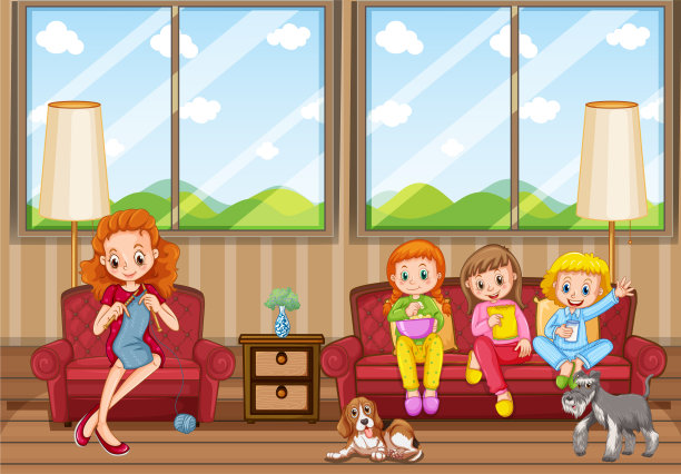 人们在家里放松的场景图片下载