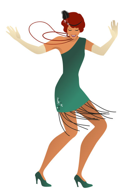 穿着复古风格衣服的滑稽摩登女孩图片下载