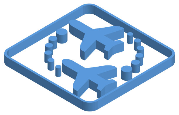 飞机转移的蓝色等距图图片下载