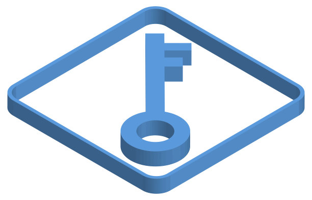 蓝色等距图的简单的关键图片下载