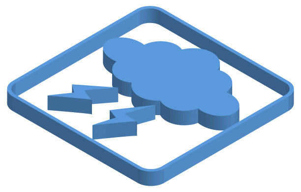 蓝色雷雨云等距图图片下载