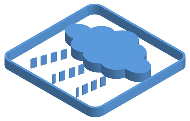 蓝色的雨云等距图图片下载