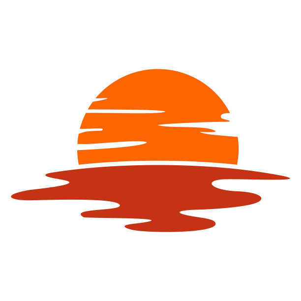 美丽的夕阳标志半太阳海市蜃楼标志标志图片下载