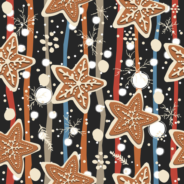 无缝冬季图案与手绘图片下载