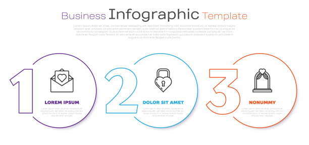 情人节心形信封，心形城堡和婚礼拱门。业务信息模板。向量图片下载