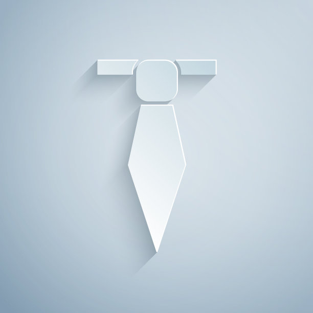 剪纸领带图标孤立在灰色背景图片下载