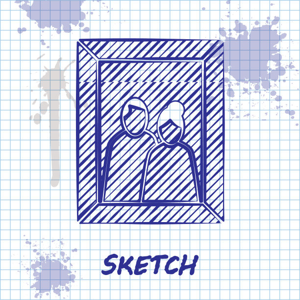 草图线图片框架上的表格图标隔离图片下载