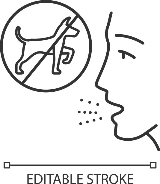 狗过敏线性图标图片下载