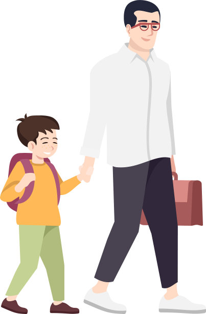 父亲带着青春期前的孩子穿平底鞋图片下载