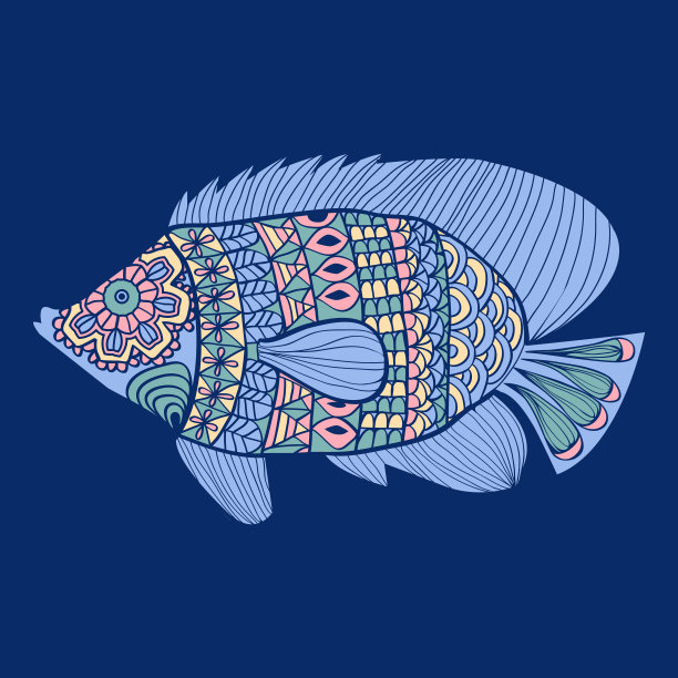 装饰可爱的孤立海鱼图片下载