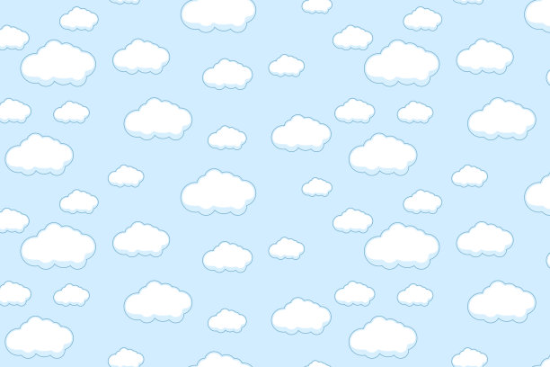 抽象卡哇伊云朵卡通蓝天背景。概念为儿童和幼儿园或展示图片下载