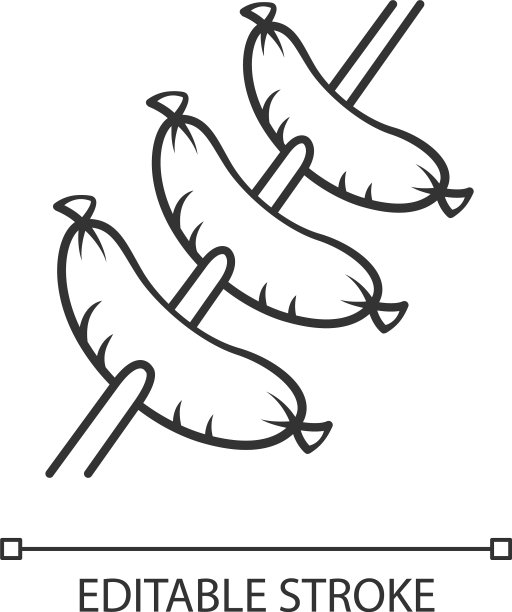 香肠烤串线形图标屠夫图片下载