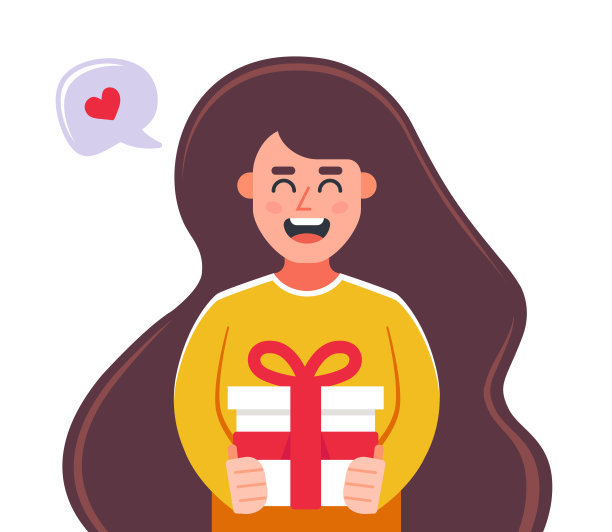 她用礼品盒送礼物图片下载