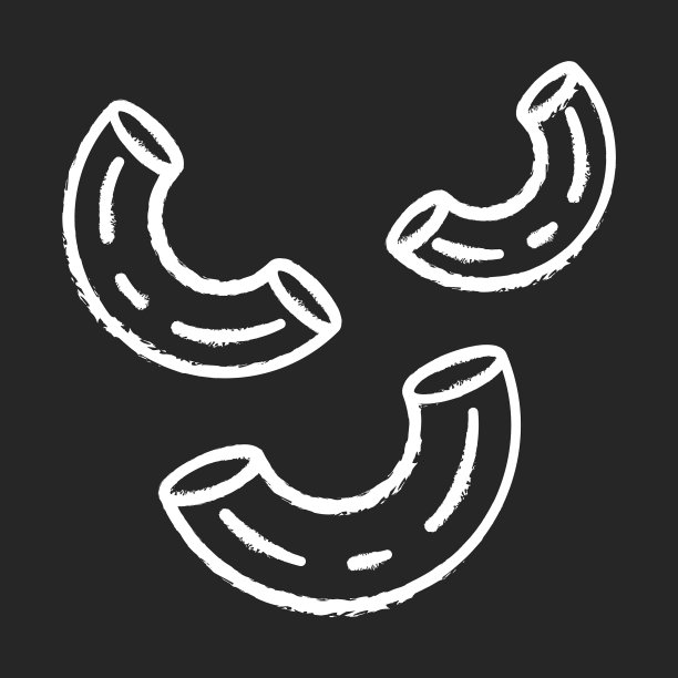 手肘通心粉粉笔图标图片下载