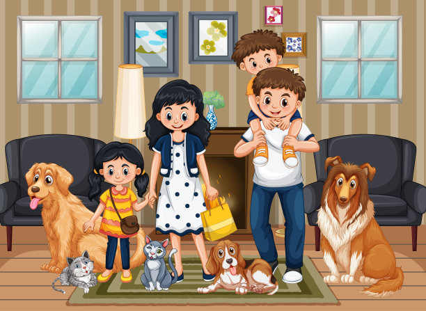 人们呆在家里和家人在一起的场景图片下载