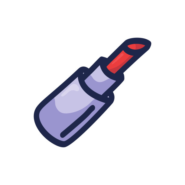 矢量手绘口红轮廓涂鸦图标。口红手绘卡通插图印刷，网络，移动和信息图孤立在白色背景。图片下载