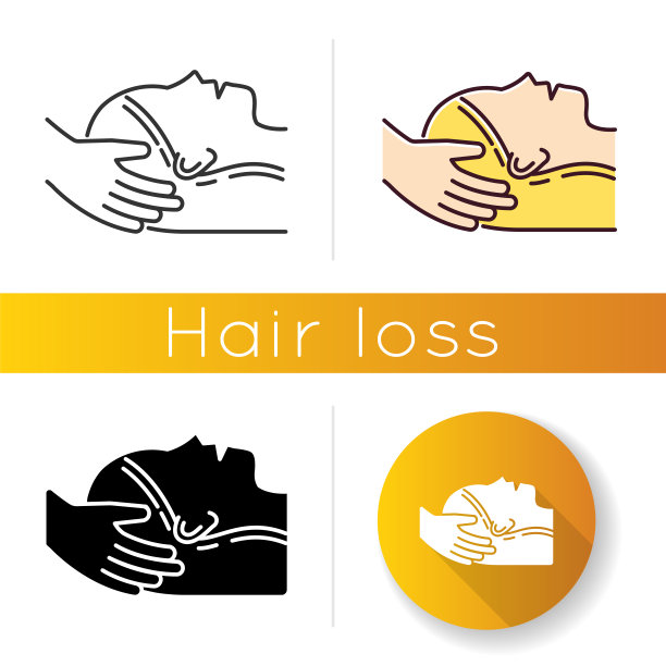 理疗图标。脱发的治疗。女性脱发治疗。脱发的援助。水疗的过程。美容和皮肤。线性黑色和RGB颜色样式。孤立的矢量插图图片下载