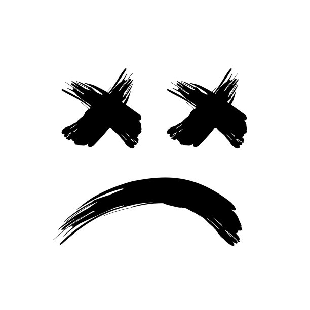 Grunge黑色抽象纹理向量微笑。向量设计垃圾元素。矢量抽象笑脸画笔。的矢量形状。复古的向量的微笑图片下载