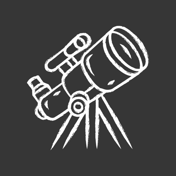 望远镜粉笔图标星光学仪器图片下载
