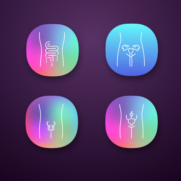 生病的人体器官应用图标会让肠道疼痛图片下载