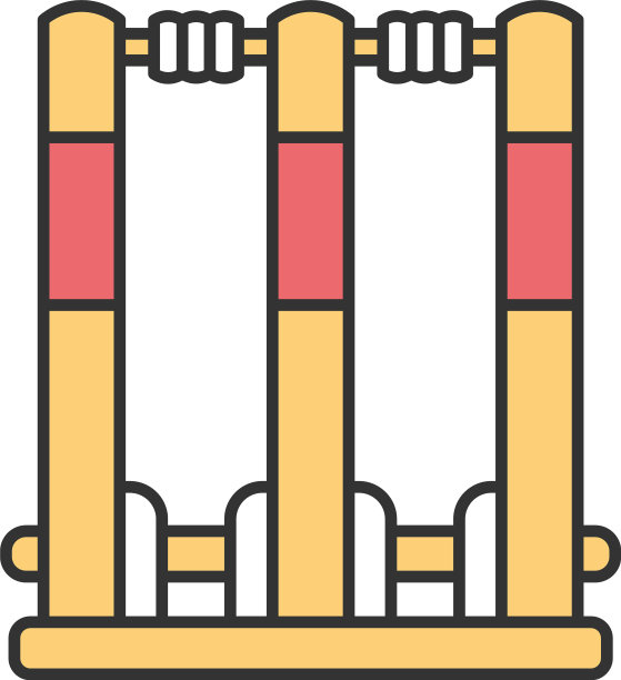 板球树桩彩色图标板球门框大门图片下载