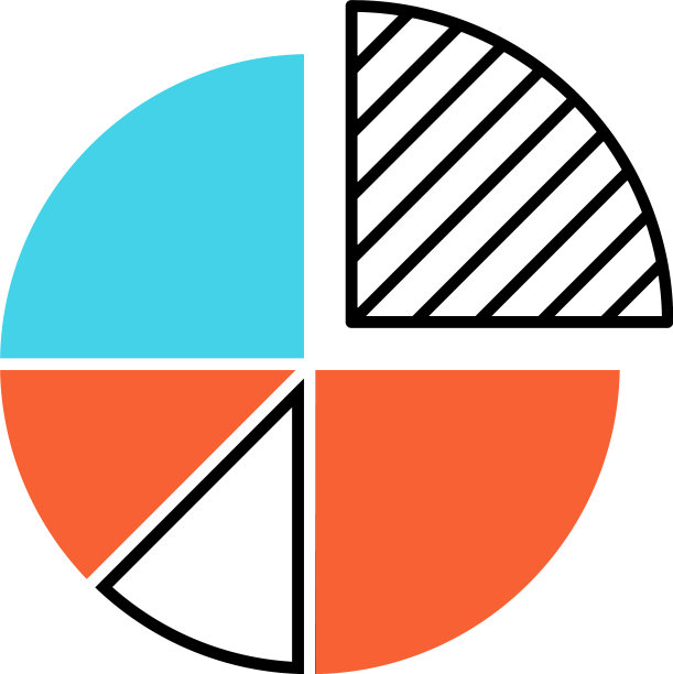 饼图用颜色将圆形图标划分为各部分图片下载