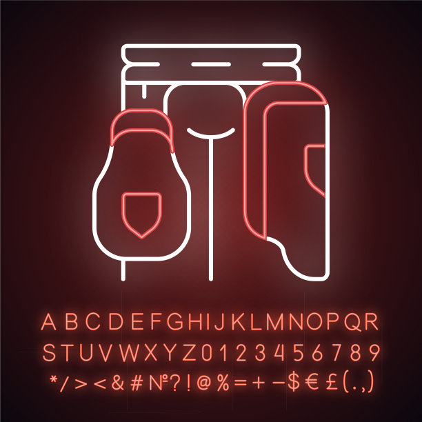 板球大腿守卫霓虹灯图标身体图片下载