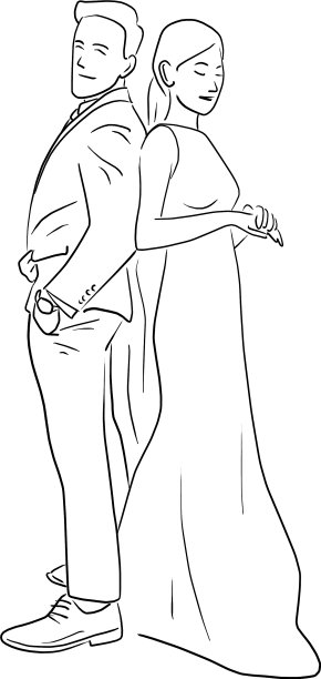 新郎和新娘站在一起图片下载