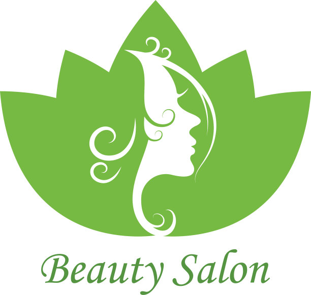 美丽的脸女人与树叶的图标图片下载