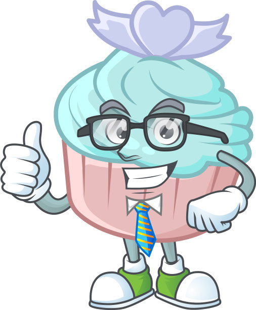 卡通商人香草蓝爱纸杯蛋糕图片下载