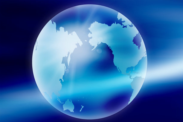 蓝色背景上的地球图片下载