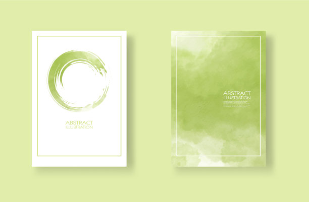 卡片与水彩元素设置手绘图片下载