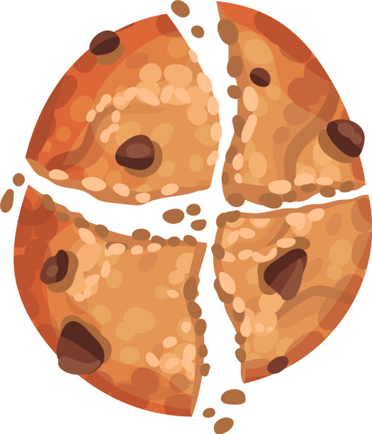 燕麦饼干和巧克力屑隔离图片下载