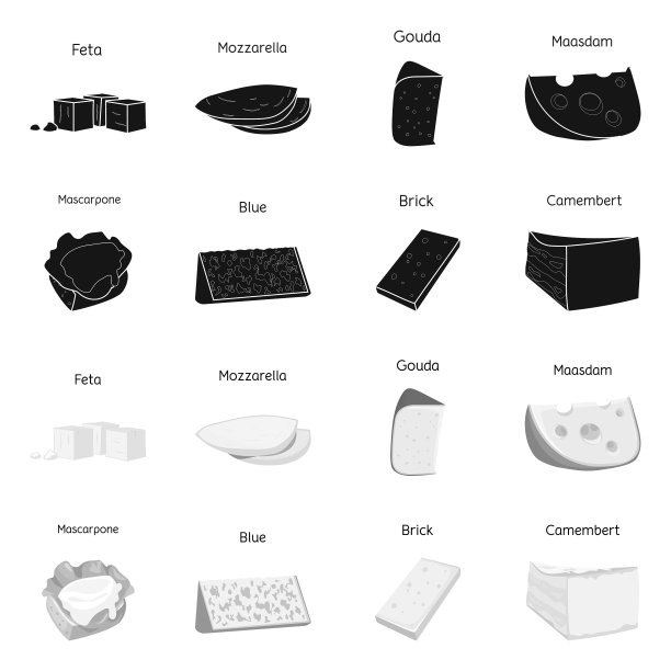 产品和牛奶标志集图片下载