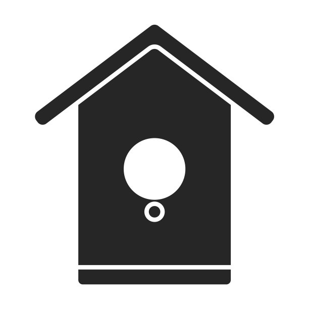 鸟屋图标黑色图标孤立图片下载
