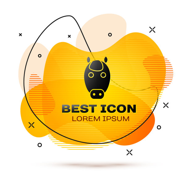 黑马星座图标孤立在白色图片下载