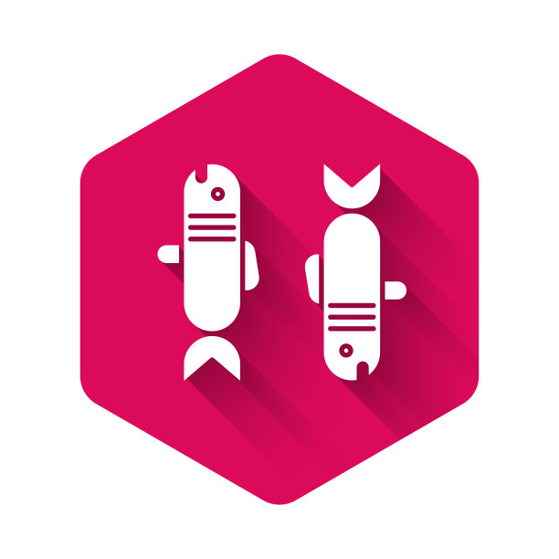 白色双鱼座星座图标孤立与长图片下载