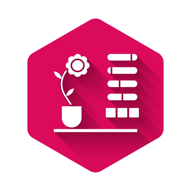 白色花状态图标孤立与长图片下载